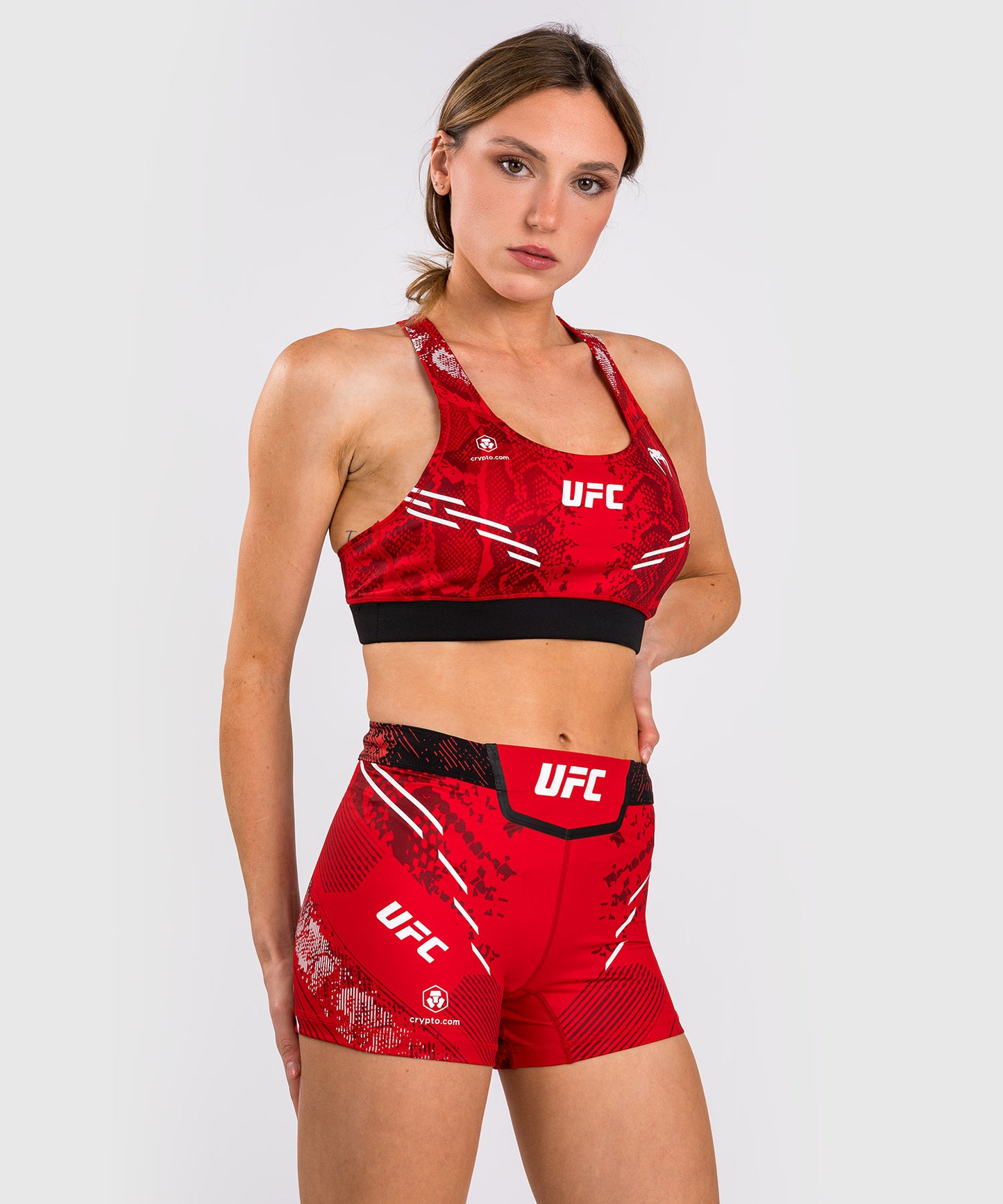 UFC Adrenaline by Venum Authentic Fight Night Vale Tudo Short für Frauen - kurze Passform - Rot