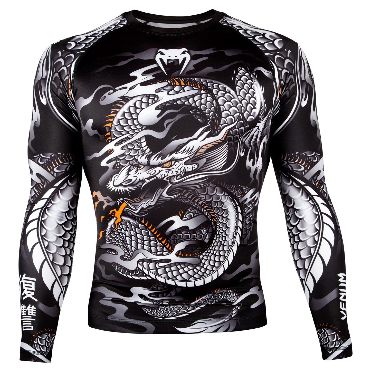 Venum Dragon's Flight Rashguard - Langarm - Schwarz/Weiß