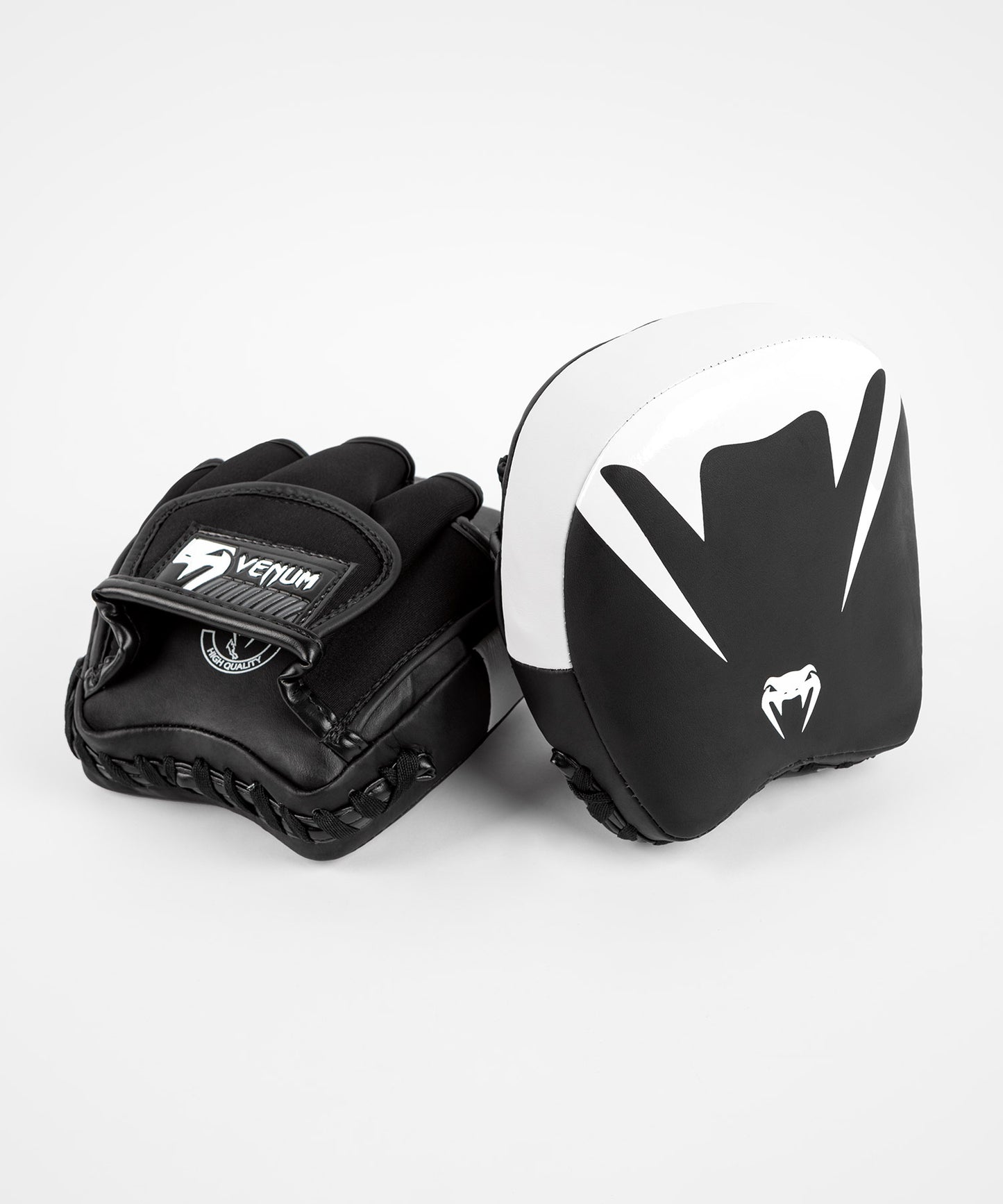 Venum Elite Thick Coaching Handschuhe Leder Mini (Paar) - Schwarz/Weiß