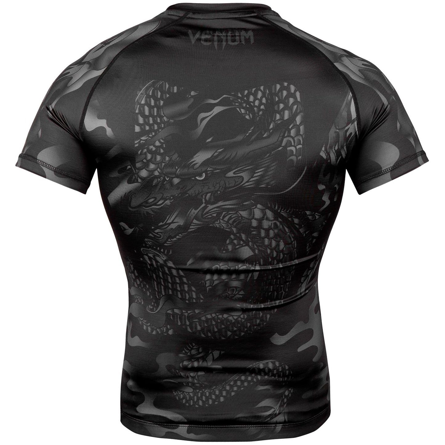 Venum Dragon's Rashguard - Kurzarm - Schwarz/Schwarz