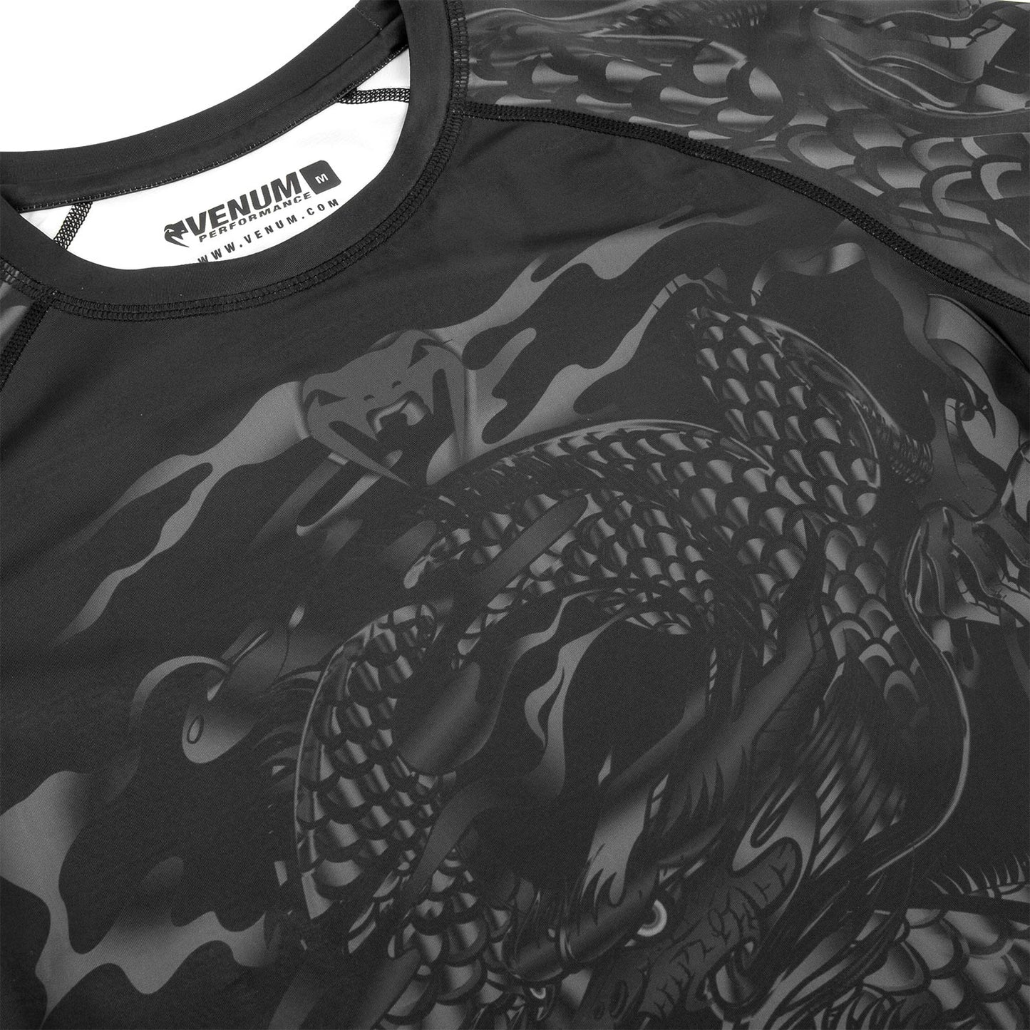 Venum Dragon's Rashguard - Kurzarm - Schwarz/Schwarz
