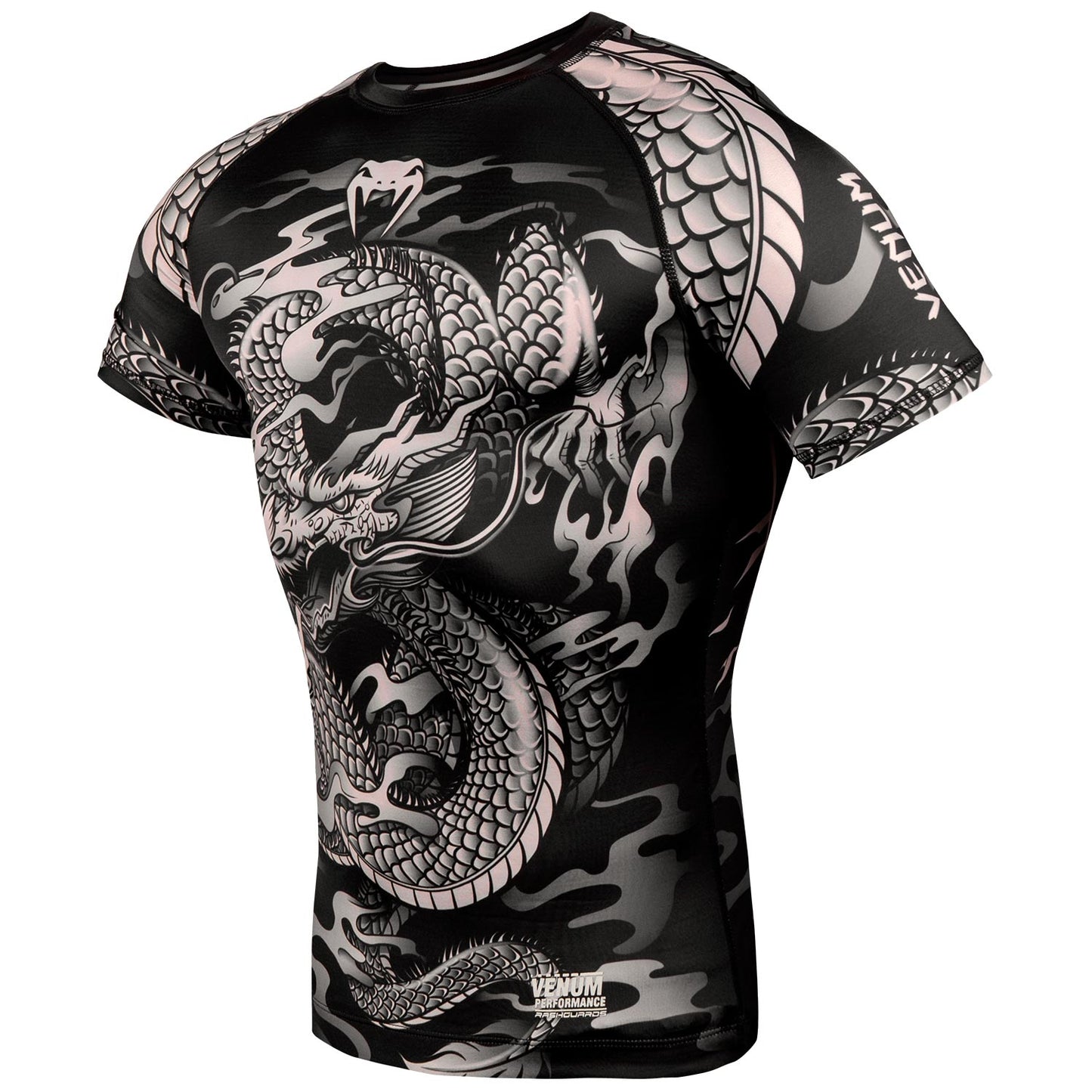 Venum Dragon's Rashguard - Kurzarm - Schwarz/Sand