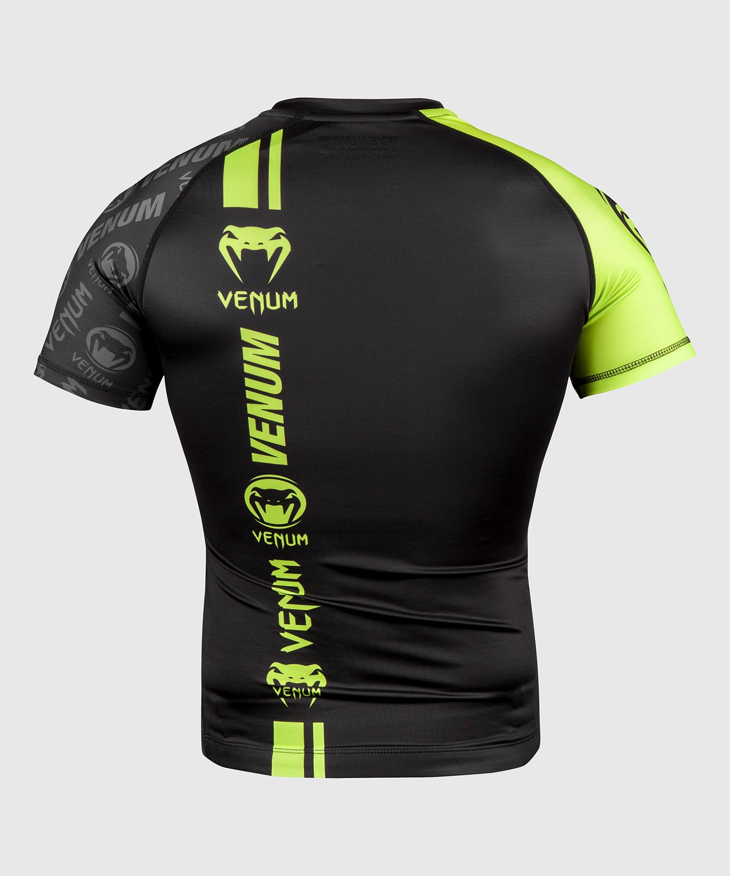 Rashguard Venum Logos - Kurzarm - Schwarz/Neongelb