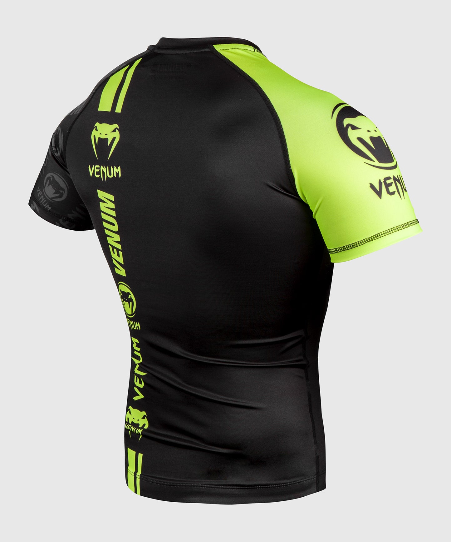 Rashguard Venum Logos - Kurzarm - Schwarz/Neongelb